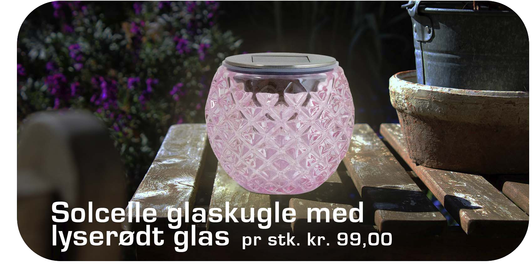 Lyserød glaskugle 